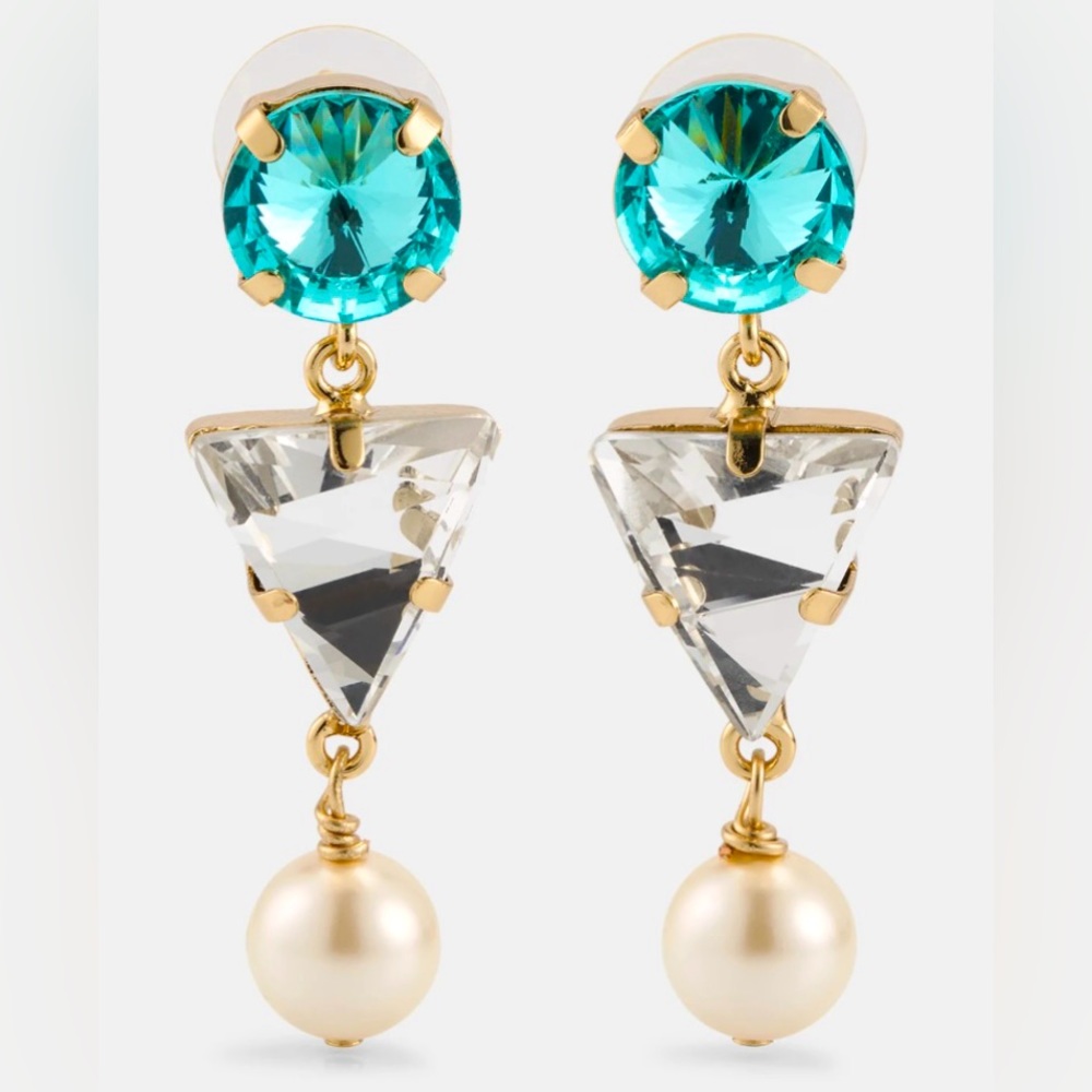 Valerie Crystal and Pearly Drop Earrings
